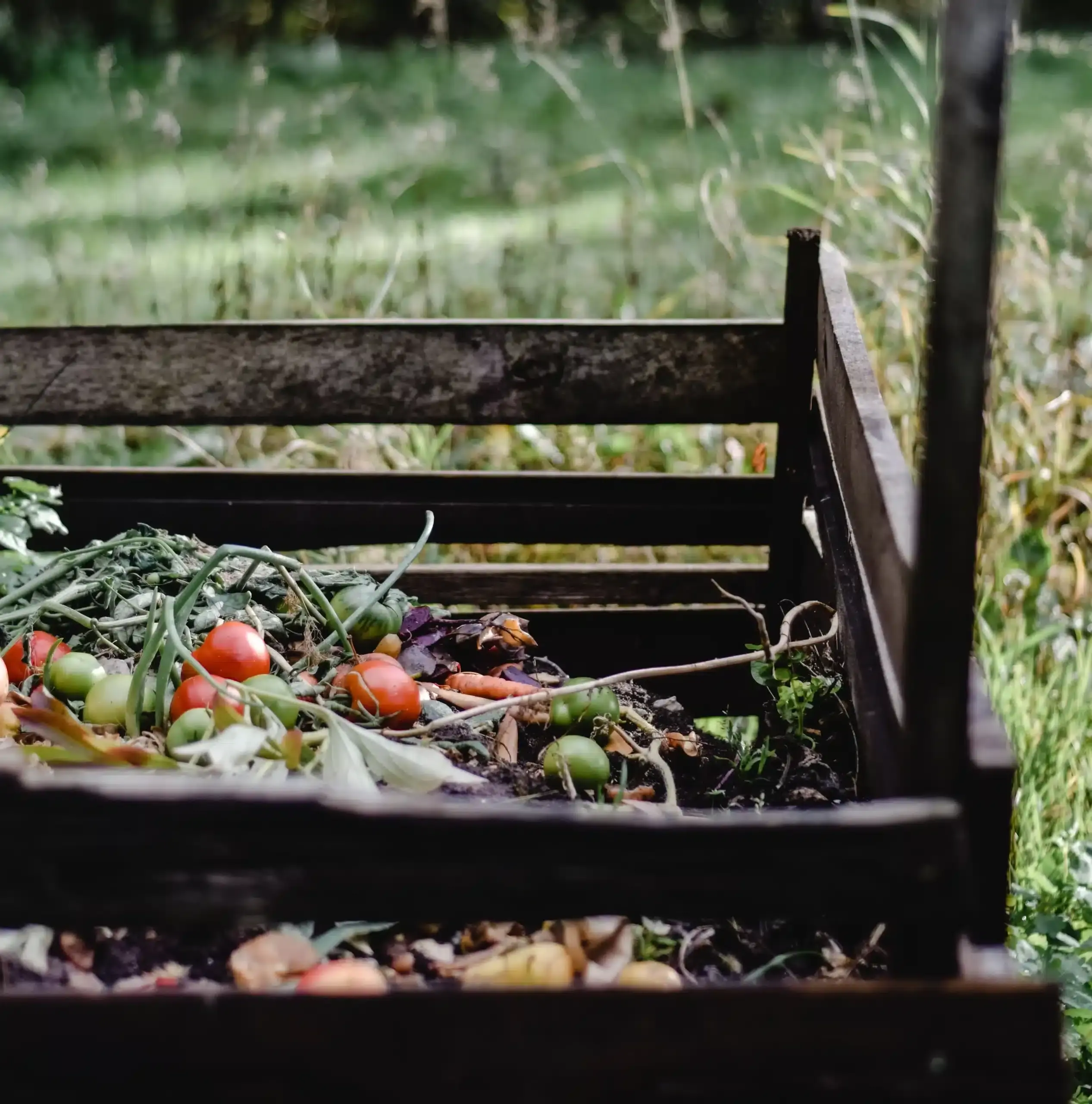 Compost de jardin plein